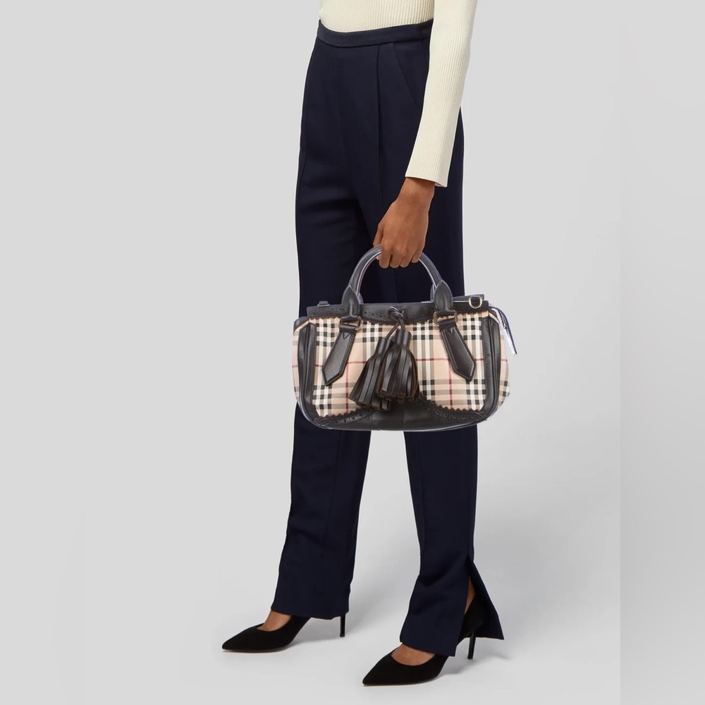 Burberry brown and tan leather bag